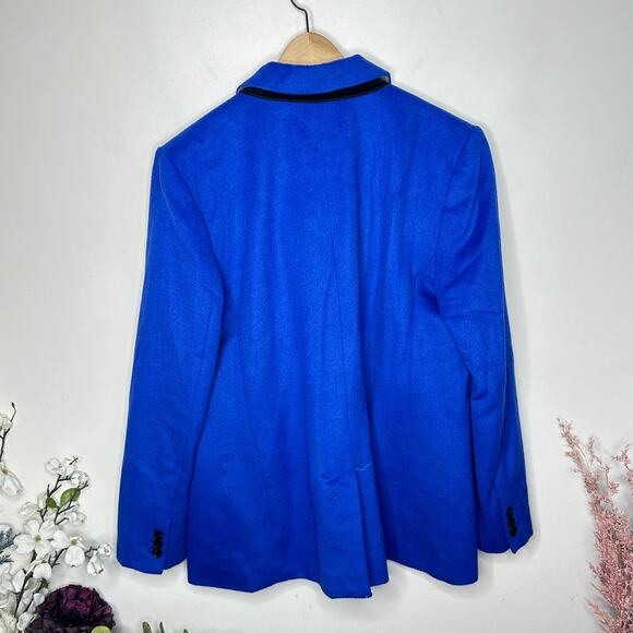 LOFT ANN TAYLOR Double Breasted Blazer Royal Cobalt Blue Sz 14 {140} - Picture 3 of 6